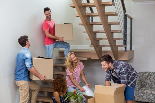 Boxes and furniture being prepared for Harrowweald storage pricing estimate