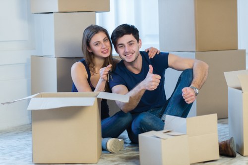 Professional movers handling furniture during a small move in Harrowweald