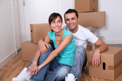 Packed moving boxes and furniture for Harrowweald relocation