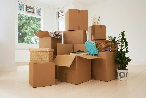 Packed household items prepared for long-term storage in Harrowweald